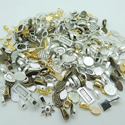 Picture of 100pcs Mix Color Style Spoon Glue on Bail for Earring Bails or Scrabble and Glass Pendants Charms Connector Jewelry