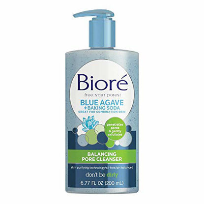 Picture of Bioré Daily Blue Agave + Baking Soda Balancing Pore Cleanser, Liquid Cleanser for Combination Skin, 6.77 Ounce, to Penetrate Pores & Gently Exfoliate Skin