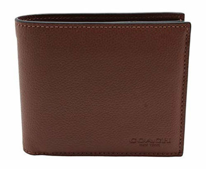 Picture of Coach Compact ID Wallet in Sport Calf Leather (Dark Saddle) - F74991 CWH