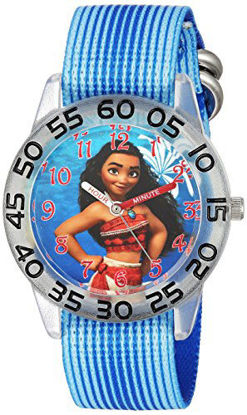 Picture of DISNEY Girls' Moana Analog-Quartz Watch with Nylon Strap, Blue, 16 (Model: WDS000043)