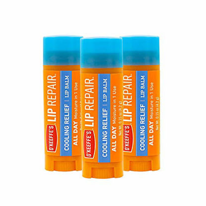 Picture of O'Keeffe's Cooling Relief Lip Repair Lip Balm for Dry, Cracked Lips, Stick, (Pack of 3), Model:K0710116