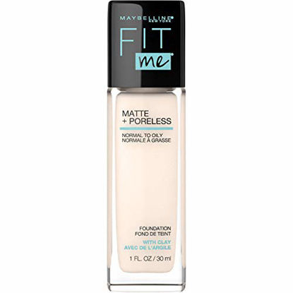 Picture of Maybelline Fit Me Matte + Poreless Liquid Foundation Makeup, Fair Porcelain, 1 fl; oz; Oil-Free Foundation