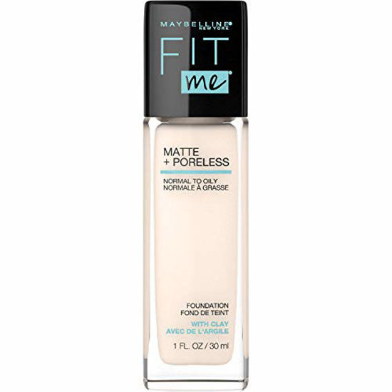 Picture of Maybelline Fit Me Matte + Poreless Liquid Foundation Makeup, Fair Porcelain, 1 fl; oz; Oil-Free Foundation