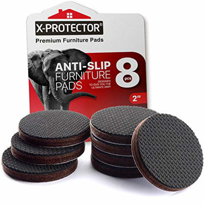 Picture of Non Slip Furniture Grippers X-PROTECTOR - Premium 8 pcs 2 Furniture Pads! Best SelfAdhesive Rubber Feet for Furniture Feet - Ideal Non Skid Furniture Floor Protectors for Fixation in Place Furniture