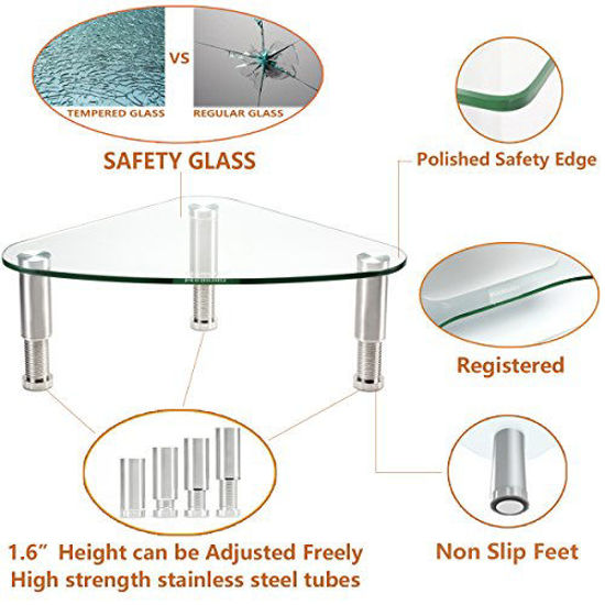 GetUSCart- Clear Glass Computer Monitor Riser / Triangle Desktop ...