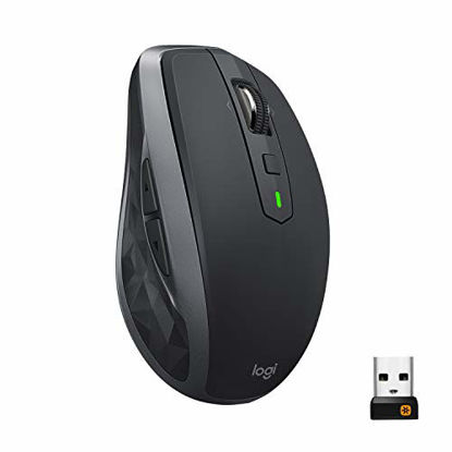 Picture of Logitech MX Anywhere 2S Wireless Mouse - Use On Any Surface, Hyper-Fast Scrolling, Rechargeable, Control Up to 3 Apple Mac and Windows Computers and Laptops (Bluetooth or USB), Graphite