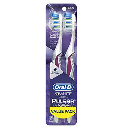 Picture of Oral-B Pulsar 3d White Advanced Vivid Soft Toothbrush Twin Pack (Colors May Vary)