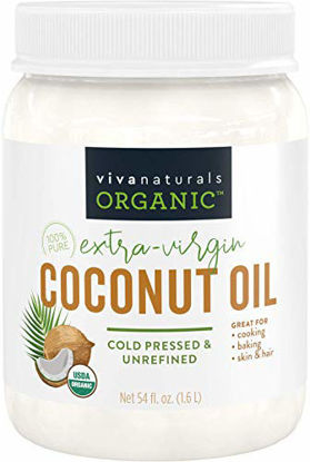 Picture of Viva Naturals Organic Extra Virgin Coconut Oil (54 Oz) - Non-Gmo Cold Pressed