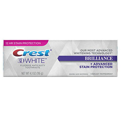 Picture of Crest 3D White Brilliance Advanced Whitening Technology + Advanced Stain Protection Toothpaste, Vibrant Peppermint, 4.1 oz
