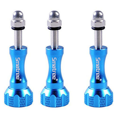 Picture of Smatree 3pcs Long Alumunium Thumbscrew Compatible for Gopro Max, Gopro Session, Hero Fusion, 9,8,7,6, 5, 4, 3+, 3, 2, 1,GoPro Hero 2018/DJI OSMO Action Cameras