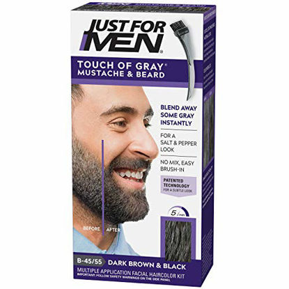 Picture of Just for Men Touch of Gray Mustache and Beard Color, Dark Brown & Black