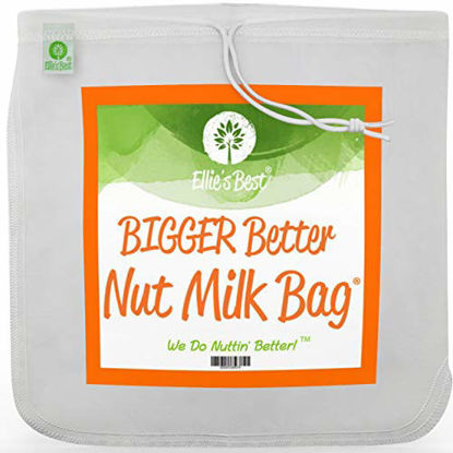 Picture of Pro Quality Nut Milk Bag - XL12"X12" Bags - Commercial Grade Reusable All Purpose Food Strainer - Food Grade BPA-Free - Ultra Strong Fine Nylon Mesh - Nutmilk, Juices, Cold Brew - Recipes & Videos (1)