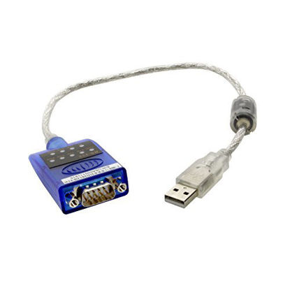 Picture of Gearmo 16in. USB 2.0 to RS-232 Serial Converter w/ LED Indicators & FTDI
