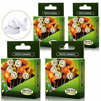 Picture of Clear Self-Adhesive Photo Corners Picture Mounting Corner Stickers for DIY Album Scrapbook, 250 Pieces/Pack (3 Pack)