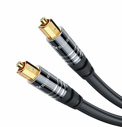 Picture of BlueRigger Premium Digital Optical Audio Toslink Cable - with 24K Gold Plated Connectors (for Home Theatre, Xbox, Playstation etc.) (3FT)