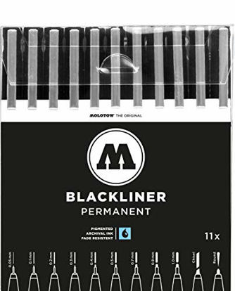 Picture of Molotow Blackliner Pen Complete Set, 11 Pens, 1 Set Each (200.485)