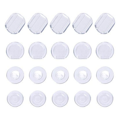 Picture of Maxdot 100 Pieces 4 Size Earring Pads Silicone Comfort Earring Cushions for Clips on Earrings, Clear