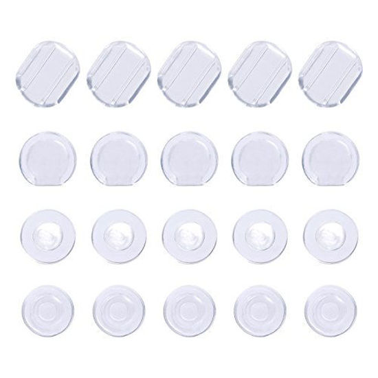 Picture of Maxdot 100 Pieces 4 Size Earring Pads Silicone Comfort Earring Cushions for Clips on Earrings, Clear