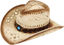 Picture of Classic Western Cowboy Straw Hat with Leather Band, Blue Bead