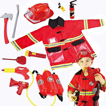 Picture of JOYIN Toy Kids Fireman Fire Fighter Costume Pretend Play Dress-up Toy Set