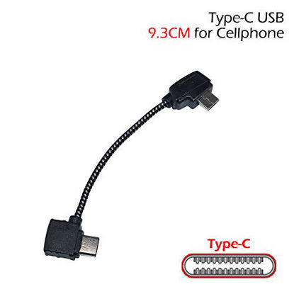 Picture of BTG Nylon Braided Remote Control Data Connected Cable Type-C USB Compatible with DJI Mavic Mini/Mavic Pro/Mavic Air/Mavic 2 Pro Zoom Drone