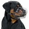 Picture of BRONZEDOG Dog Muzzle Wire Basket Rottweiler Adjustable Leather Straps (L)