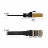 Picture of Cat7 Ethernet Cable 100 FT with Cable Clips, BUSOHE Cat-7 Flat RJ45 Computer Internet LAN Network Ethernet Patch Cable Cord - 100FT Black