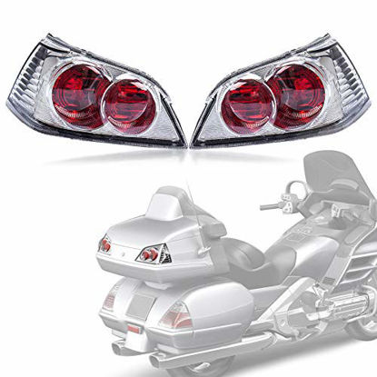 Picture of PSLER Motorcycle Trunk Turn Signal Tail Light Lens Cover Turn Signals Brake Lights Lens Cover For Honda Goldwing GL1800 2001-2011