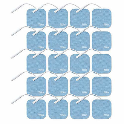 Picture of TENS Wired Electrodes Compatible with HealthMateForever, 2 inch x 2 inch Premium HealthMate Compatible Replacement Pads for TENS Units, Discount TENS Brand (2 inch x 2 inch 20 Pack)