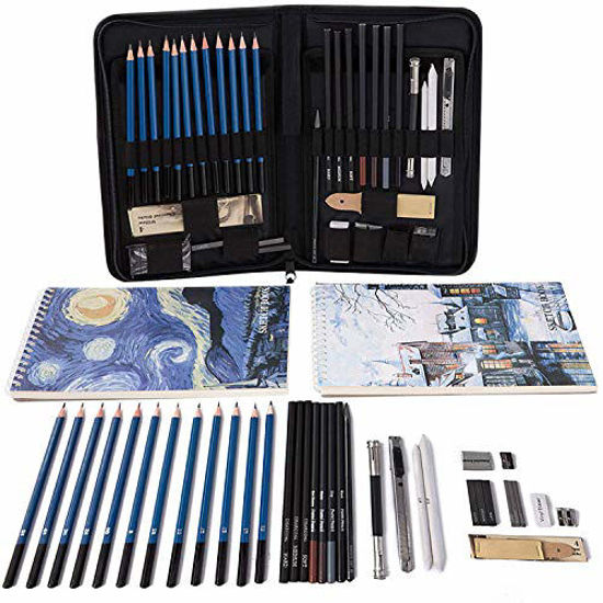 Bulew Professional Drawing Pencil Kit With Sketch Charcoal Art And Bag  50pcs | Michaels