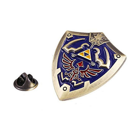 Picture of Zelda Pin - Hylian Shield Pin - Zelda Brooch - Hylian Shield, Blue, Size 1.5