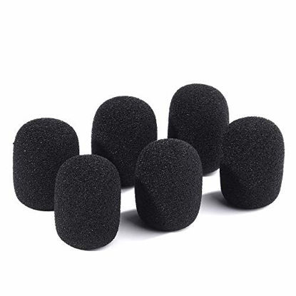 Picture of FEPITO 20 Pack Mini Size Microphone Windscreen for Lapel Lavalier Headset Microphone Foam Covers, Black