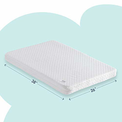 Picture of hiccapop Pack and Play Mattress Pad [Dual Sided] w/Firm Side (for Babies) & Soft Memory Foam Side (for Toddlers) | Memory Foam Play Yard Mattress Pad | Playard Mattress Fits Most Pack N Play Playpens