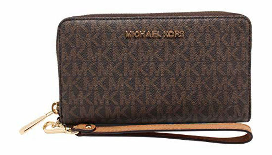 Picture of Michael Kors Women's Jet Set Travel Multifunction Phone Case, Brown Acorn, One Size