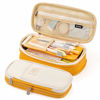 Picture of EASTHILL Big Capacity Pencil Pen Case Office College School Large Storage High Bag Pouch Holder Box Organizer Yellow Orange