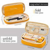 Picture of EASTHILL Big Capacity Pencil Pen Case Office College School Large Storage High Bag Pouch Holder Box Organizer Yellow Orange