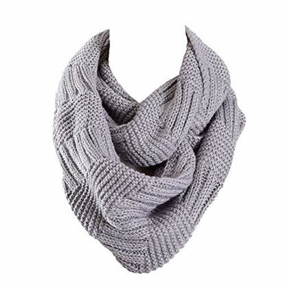 Picture of Marte&Joven Winter Gray Infinity Scarf for Ladies Women Fashion Knitted Circle Loop Scarves Thick Warm, 1