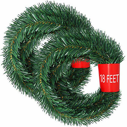 Picture of Lvydec 36 Feet Christmas Garland, 2 Strands Artificial Pine Garland Soft Greenery Garland for Holiday Wedding Party Decoration, Outdoor/Indoor Use