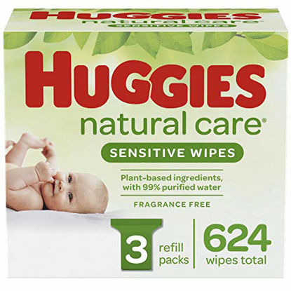 Picture of Huggies Natural Care Sensitive Baby Wipes, Unscented, 3 Refill Packs (624 Wipes Total)