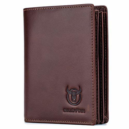 Picture of Bullcaptain Large Capacity Genuine Leather Bifold Wallet/Credit Card Holder for Men with 15 Card Slots QB-027 (Brown)