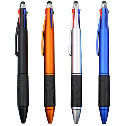 Picture of MiSiBao Stylus Pen for Touch Screen 4 Color Pen in One Multi-colored Ballpoint Pen Medium Point (1.0mm) Stylus Pen for iPad, 4-Pack