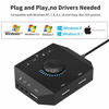 Picture of USB Hub with Audio Adapter, Tendak External Sound Card with 3.5mm Headphone Microphone Jack and Volume Control 3 Port USB Hub for Laptop PC HDD Disk