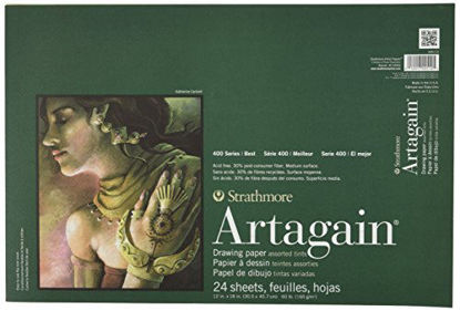 Picture of Strathmore 400 Series Artagain Pad, Assorted Tints, 12"x18" Glue Bound, 24 Sheets