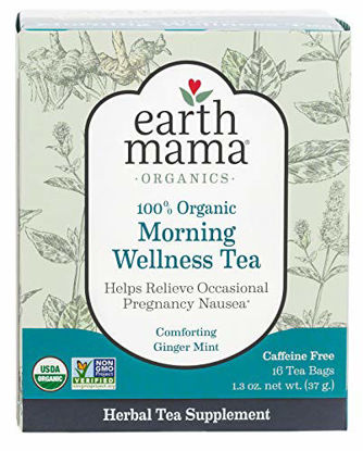 Picture of Earth Mama Organic Morning Wellness Tea Bags for Occasional Morning Sickness, 16-Count