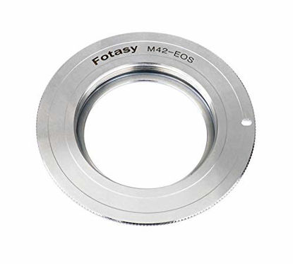 Picture of Fotasy Copper M42 Lens to Canon Adapter, M42 EF Adapter,M42 EF-S, Infinity Focus,Fits Canon DSLR 6D 5D Mark IV III II