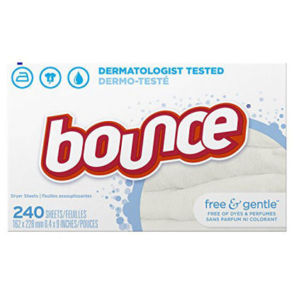 Picture of Bounce Fabric Softener Sheets, Free & Gentle, 240 Count, White