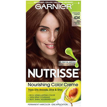 Picture of Garnier Nutrisse Nourishing Hair Color Creme, 434 Deep Chestnut Brown (Chocolate Chestnut) (Packaging May Vary)