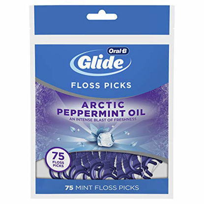 Picture of Oral-B Glide Arctic Peppermint Oil Dental Floss Picks, Mint, 75 Count