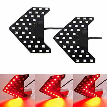 Picture of iJDMTOY Pair Dynamic Sequential 3-Step Flash 33-SMD LED Circuit Board Panels For Behind The Side Mirror Turn Signal Retrofit, Brilliant Red