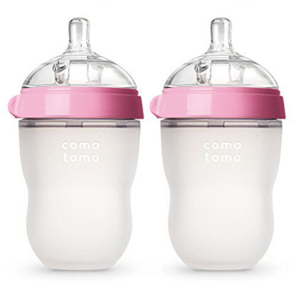 Picture of Comotomo Baby Bottle, Pink, 8 Ounce (2 Count)